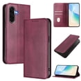 thumbnail image 1 of for Samsung Galaxy A56 5G Wallet Rugged Case, Premium PU Leather RFID Blocking Card Slots Kickstand Classic Full Body Protection Magnetic Function Durable Phone Cover for A56 5G, Winered, 1 of 9