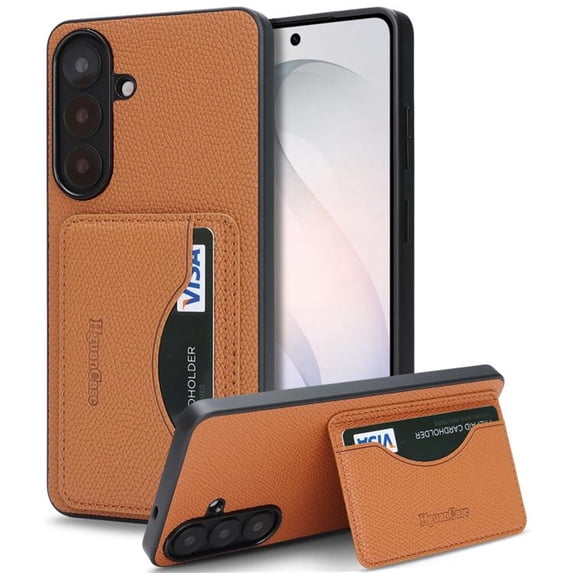 For Samsung Galaxy A57 5G Wallet Case Ultra-Slim Profile Vintage Leather Texture, Wallet For Women Men Card Holder Magnetic Clasp Kickstand Folio Case,Brown,For Galaxy A57 (5G)