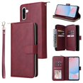 thumbnail image 1 of For Samsung Galaxy A57 5G Wallet Phone Case With 9 Card Holder Zipper Pocket, Magnetic Closure Premium PU Leather Flip Case With Wrist Strap,Wine red,For Galaxy A57 5G, 1 of 10