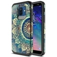 thumbnail image 1 of Samsung Galaxy A6 Case, Kaesar Slim Hybrid Dual Layer Shockproof Hard Cover Graphic Fashion Cute Colorful Silicone Skin Cover Armor Case for Samsung Galaxy A6 (Green Mandala), 1 of 1