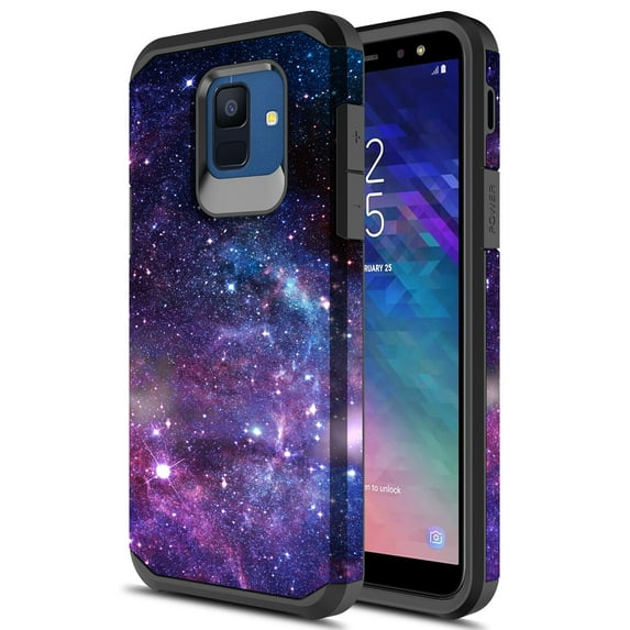 Samsung Galaxy A6 Case, Kaesar Slim Hybrid Dual Layer Shockproof Hard Cover Graphic Fashion Cute Colorful Silicone Skin Cover Armor Case for Samsung Galaxy A6 (Stardust)