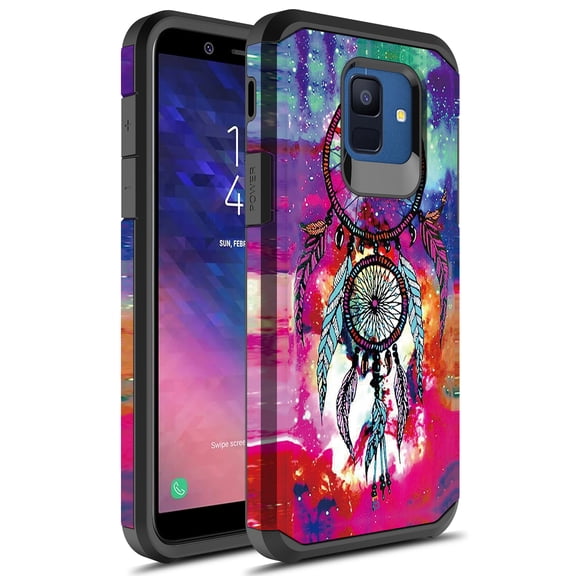 Samsung Galaxy A6 Case, Kaesar Slim Hybrid Dual Layer Shockproof Hard Cover Graphic Fashion Cute Colorful Silicone Skin Cover Armor Case for Samsung Galaxy A6 (Dream Catcher)