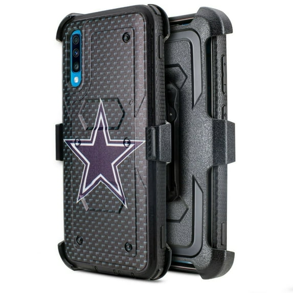 for Samsung Galaxy A70 A70S Heavy Duty Case Phone Case Dual Layer Full-Body Rugged Clear Back Case Drop Resistant Shockproof Case with Built In Screen Protector (Blue Star)