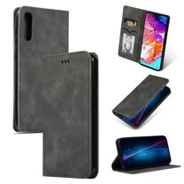 Samsung Galaxy A70 Case, Dteck Smooth PU Leather Flip Folio Wallet Card Slots Case Cover Stand Feature & Magnetic Closure For Samsung Galaxy A70 2019 6.7", Gray