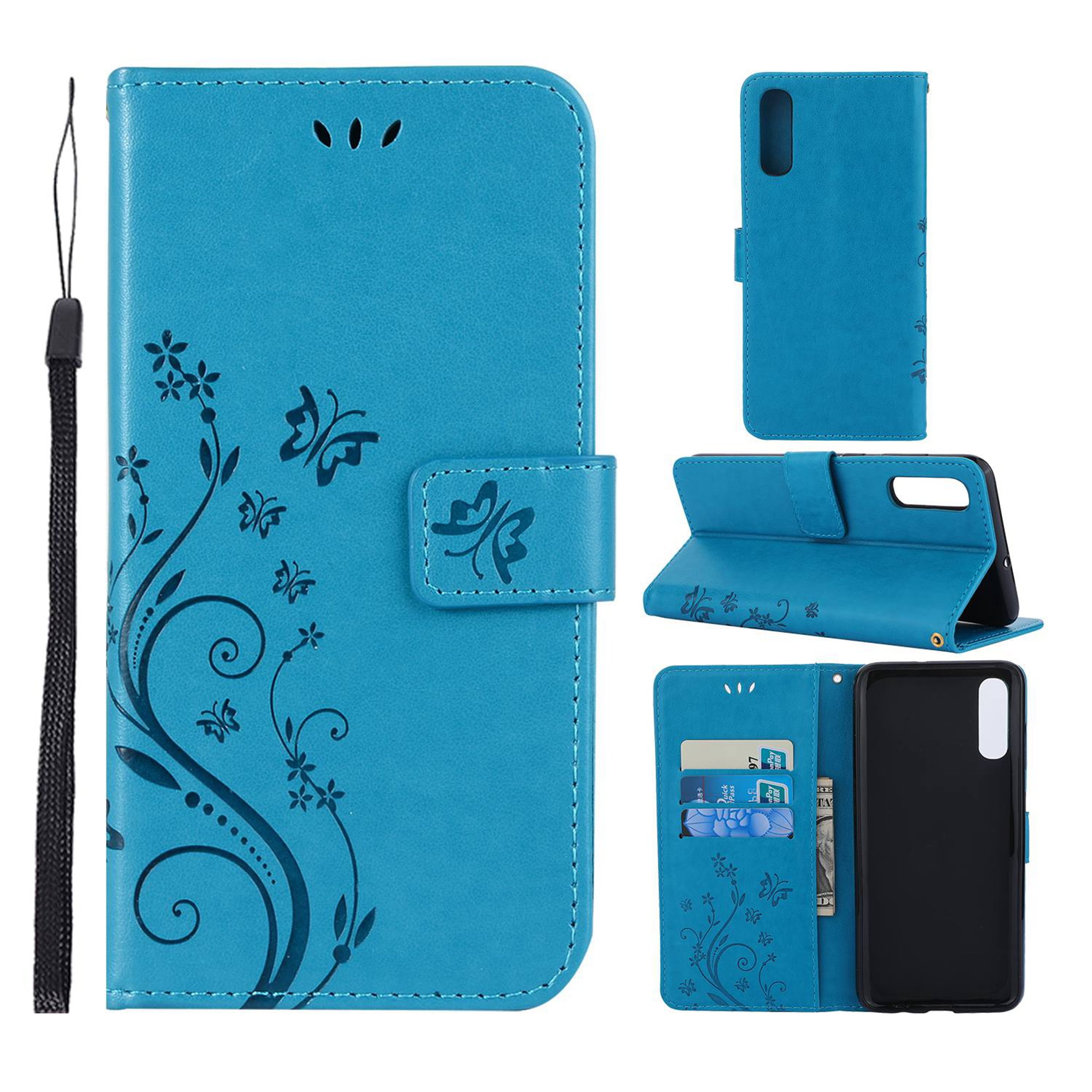 Samsung Galaxy A70 Wallet Case, Dteck Embossed Flower PU Leather