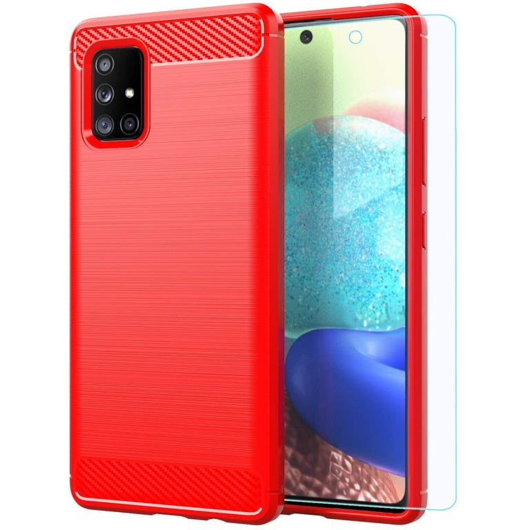 Samsung Galaxy A71 5G Cellular Phone Case, Red Brushed TPU, HD