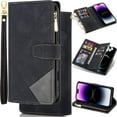 thumbnail image 1 of for Samsung Galaxy A71 (5G) Matte Suede Leather Phone Case Wallet Handbag, Patchwork Folio Flip Cover Kickstand Zipper Pocket Pouch, 2 Layered Card Holder Slot, Magnetic Buckle, Wrist Rope, 1 of 8