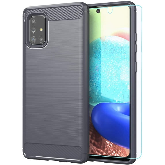 Samsung Galaxy A71 5G UW (Verizon Edition) case,with HD Screen Protector, Soft TPU Slim Fashion Non-Slip Protective Phone Case Cover for Samsung Galaxy A71 5G UW (Gray)