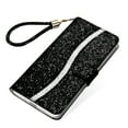 thumbnail image 1 of Samsung Galaxy A71 Case, Dteck Bling Glitter Faux PU Leather Magnetic Closure Multi-Credit Card Slot Cash Holder Wallet Case Phone Cover For Samsung Galaxy A71, Black, 1 of 7