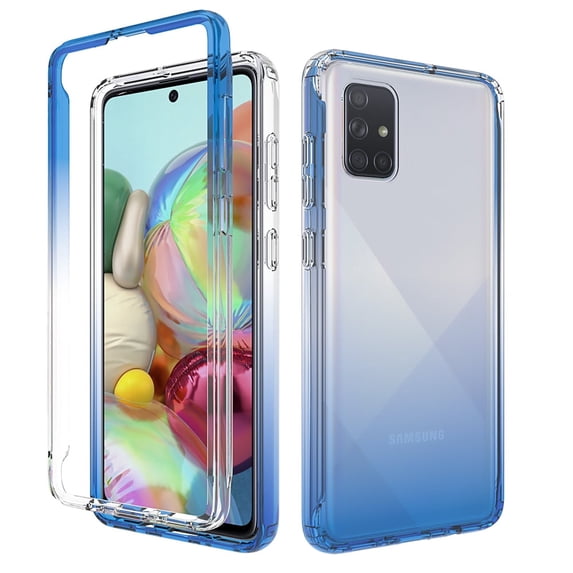Samsung Galaxy A71 Case, KAESAR Full-Body Rugged Ultra Transparency Hybrid Protective Case With Built-in Screen Protector for Samsung Galaxy A71 (Blue)