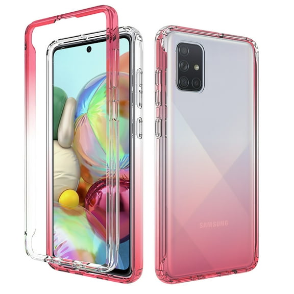 Samsung Galaxy A71 Case, KAESAR Full-Body Rugged Ultra Transparency Hybrid Protective Case With Built-in Screen Protector for Samsung Galaxy A71 (Red)