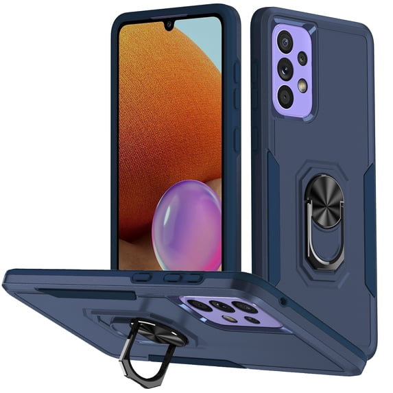 for Samsung Galaxy A73 5G Case, Slim Fit Military Grade Drop Tested Dual Layer Shockproof Case with 360 Ring Holder Kickstand Protective Rugged Car Magnetic Non-Slip Phone Case,Blue