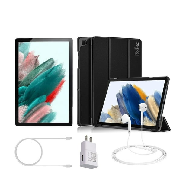 Pre-Owned Samsung Galaxy A8 10.5" Tablet, 64GB (Wi-Fi), Pink Gold | ROBX Magnetic Flap Case | Wired Headphones | HotDeals