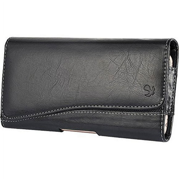 Samsung Galaxy Ace Style S765C Stardust s766c ~ EXTRA LARGE Horizontal Leather Pouch Carrying Case Holster Belt Clip Magnetic Closure Fits - Black New