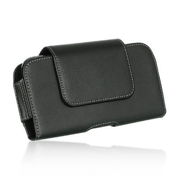 Samsung Galaxy Ace Style S765C Stardust s766c ~ EXTRA LARGE Horizontal Leather Pouch Carrying Case Holster Belt Clip Magnetic Closure Fits - Swivel Black