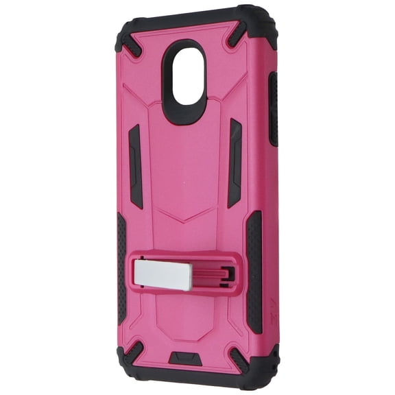 Samsung Galaxy Amp Prime 3 Case - ZV [Hybrid Dual Layered] Case with [Built in Kickstand] Slim and Shockproof [UV Coated] Metallic PC