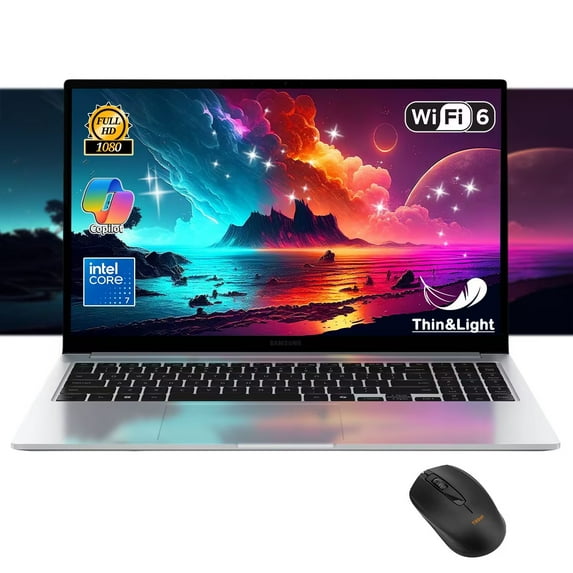 Samsung Galaxy Book4 Business Laptop, 15.6" FHD LED Display, Copilot AI PC, Intel Core 7 150U, Long-Lasting Battery, Backlit Keyboard, w/Mouse