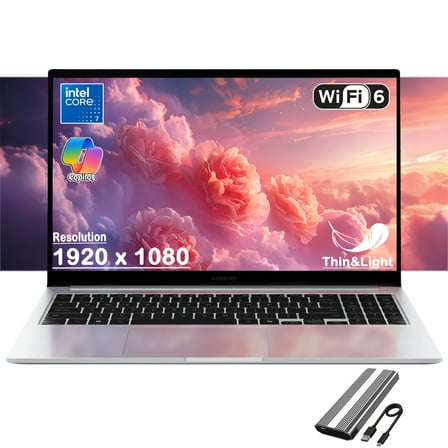 Samsung Galaxy Book4 Business Laptop, 15.6" FHD LED Display, Intel 10-core 7 150U, Copilot AI PC, Long-Lasting Battery, Backlit Keyboard, Fingerprint , Windows 11H, w/128GB PSD