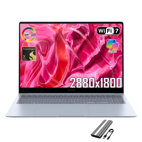 Samsung Galaxy Book4 Edge Copilot+ PC - 16" 3K AMOLED Touchscreen Laptop, Snapdragon X Elite Processor (45 TOPS NPU) | Ultra-Thin Light AI Laptop with All-Day Battery, Galaxy AI Phone Link, Windows 1