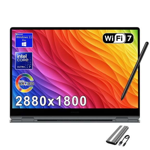 Samsung Galaxy Book5 Pro 360 16" Touchscreen 2-in-1 Laptop, Intel Core Ultra 7 256V, 47 TOPS NPU Copilot+ AI, Intel Arc Graphics, 25-Hour Battery, Windows 11 Pro, w/S Pen