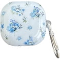 thumbnail image 1 of for Samsung Galaxy Buds 2 pro/Buds 2/Buds Live/Buds pro/Fan Edition(FE) case with Cute Rose Flower Pattern and Keychain Accessory,Hard Cover for Women Girls (Blue), 1 of 16