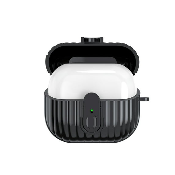 For Samsung Galaxy Buds 3 Pro/Buds 3 Case Cover 2024 with Secure Lock Clip, Rugged Shockproof Samsung Galaxy Buds 3/3 Pro Protective Hard Cover Shell for Men Women, Black