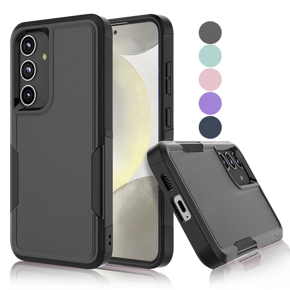 Samsung Galaxy Case Kickstand Silicone Rugged for Samsung Galaxy S24, Black