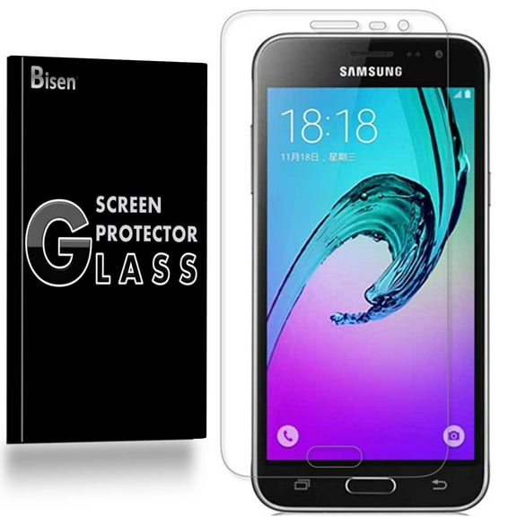 Samsung Galaxy Express Prime / Galaxy J3 (2016) [BISEN] 9H Tempered Glass Screen Protector, Anti-Scratch, Anti-Shock, Shatterproof, Bubble Free