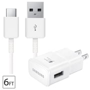 For Samsung Galaxy Fast Charger, Adaptive Fast Charging USB Wall Charger Plug with 6FT USB Type C Cable Replacement for Samsung Galaxy S20/ S21/ S22/ S23, Note10 Note10+ Note9 Note 8, White