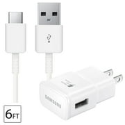 For Samsung Galaxy Fast Charger, Adaptive Fast Charging USB Wall Charger Plug with 6FT USB Type C Cable Replacement for Samsung Galaxy S20/ S21/ S22/ S23, Note10 Note10+ Note9 Note 8, White