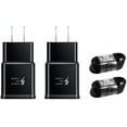 thumbnail image 1 of Samsung Galaxy Fold 5G Adaptive Fast Charger Kit, Original 2 Pack Fast Charging Adapter Travel Charger + (2) Type C Cables - Black, 1 of 3