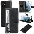 thumbnail image 1 of for Samsung Galaxy Galaxy S23 Ultra Case, Zipper Wallet Credit Cards Slot Slide Pocket Holder Flip Magnetic Closure Stand Premium PU Leather Case for Samsung Galaxy S23 Ultra, Black, 1 of 8