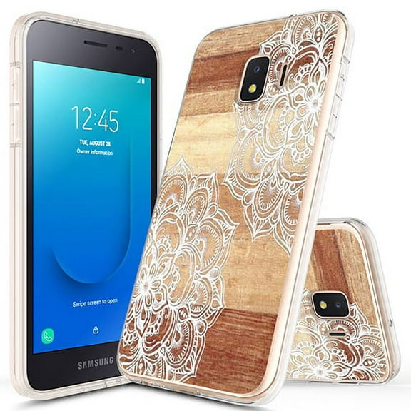 Samsung Galaxy J2 Core 2018 Case, KAESAR Graphic Pattern Designed Ultra Thin Slim Crystal Clear Transparent Soft TPU Cover Case for Samsung Galaxy J2 Core (Wood Mandala)