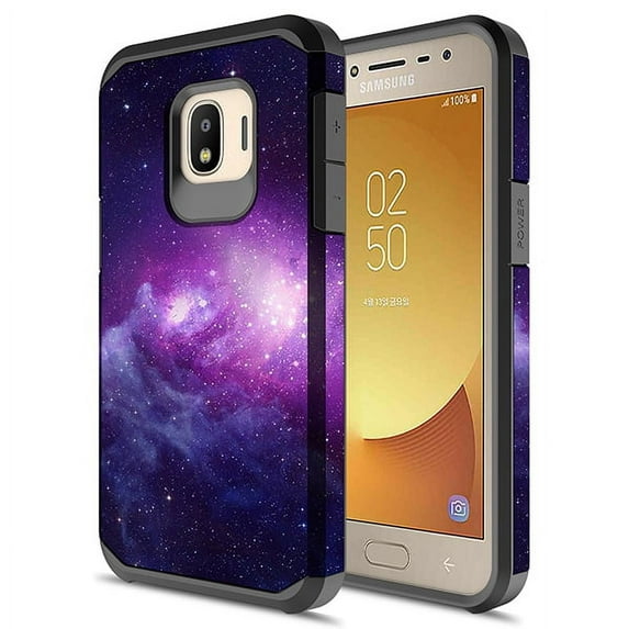 Samsung Galaxy J2 Core 2018 Case, Kaesar Slim Hybrid Dual Layer Shockproof Hard Cover Graphic Fashion Cute Colorful Silicone Skin Cover Armor Case for Samsung Galaxy J2 Core 2018 (Galaxy Cloud)