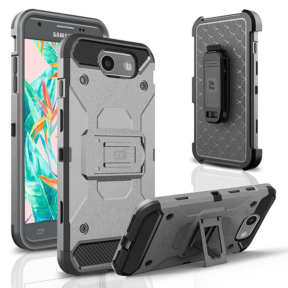 Samsung Galaxy J3 Emerge Case, ZV Tough Armor Cover w/ [Kickstand