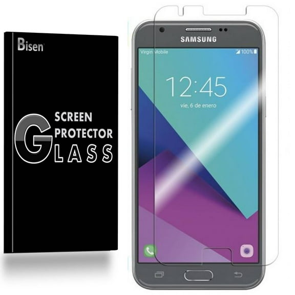 Samsung Galaxy J3 Luna Pro [BISEN] Tempered Glass Screen Protector, Anti-Scratch, Anti-Shock, Shatterproof, Bubble Free
