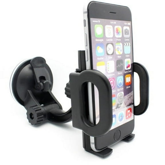 Samsung Galaxy J7 Car Mount Windshield Holder Swivel Cradle Window Dock Stand Suction Black Multi Angle Rotation B9N