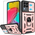 thumbnail image 1 of Samsung Galaxy M53 5G Case,Compatible with Samsung Galaxy M53 Case with HD Screen Protector with Slide Camera Cover, 360°Rotation Ring Kickstand [Military Grade] Case for Samsung M53 5G,Rose Gold, 1 of 15