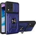 thumbnail image 1 of for Samsung Galaxy M53 Case with Card Holder, Heavy Duty Protection Phone Case with Magnetic Ring Kickstand Slide Camera Cover for Samsung Galaxy M53      Blue, 1 of 9