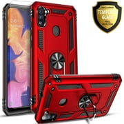 Samsung Galaxy Note 10 Case, With [Tempered Glass Screen Protector Included], STARSHOP Drop Protection Ring Kickstand Cover- Red