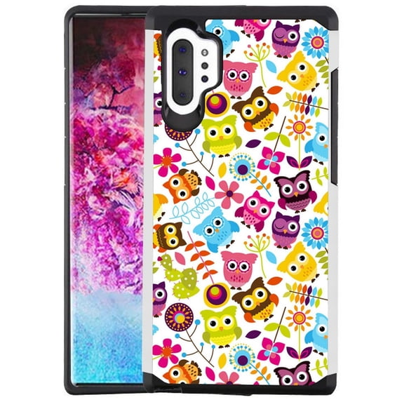 Samsung Galaxy Note 10 PLUS / Note 10+ Phone Case - Colorful Design Hybrid Armor Case Shockproof Dual Layer Protective Phone Cover - Colorful Owl