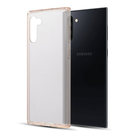 Samsung Galaxy Note 10 Phone Case with CLEAR ROSE GOLD Corner TPU Cushion Bumper Protective Hybrid Rigid Clear Acrylic Back Protection Rubber Gel Silicone Slim Cover for Samsung Galaxy Note 10 / 6.3"