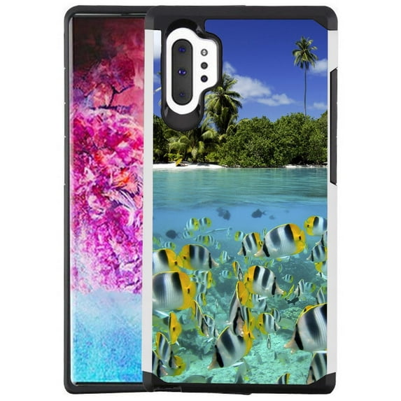 Samsung Galaxy Note 10 Phone Case - Colorful Design Hybrid Armor Case Shockproof Dual Layer Protective Phone Cover - Coral Beach
