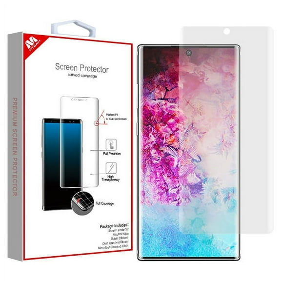 Samsung Galaxy Note 10 Plus (6.8") Screen Protector with Full Curved Coverage [Bubble Free] [Case Friendly] HD Clear Flexible TPU Film PET Screen Protector for Samsung Galaxy Note 10 PLUS