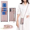 thumbnail image 1 of Samsung Galaxy Note 10 Plus Case with Card Holder for Women,Galaxy Note 10 Plus Phone Case Wallet with Strap Credit Card Slots Crossbody with Kickstand Zipper Case - Rose Gold, 1 of 12