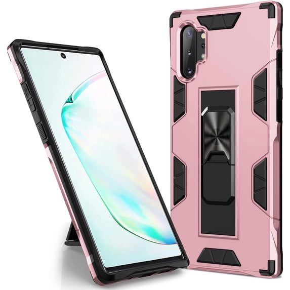 for Samsung Galaxy Note 10 Plus Case Galaxy Note 10+ 5G Case Grade Built-in Kickstand Case Holster Heavy Duty Shockproof Cover Protective for Galaxy Note 10 Plus Phone Case (Rose Gold)