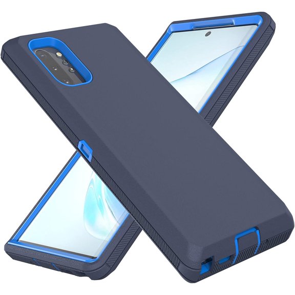 Samsung Galaxy Note 10 Plus Case, Heavy Duty Defender Case Dustproof Shockproof Protection 3 in 1 Rugged Cover for Samsung Galaxy Note 10 Plus (Blue)