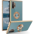 thumbnail image 1 of for Samsung Galaxy Note 10 Plus Case with Ring Holder Kickstand 360 Degree Rotation  Car Finger Soft TPU Slim Cover Shockproof Protective Phone Case for Samsung Note 10 Plus, Gray Green, 1 of 8