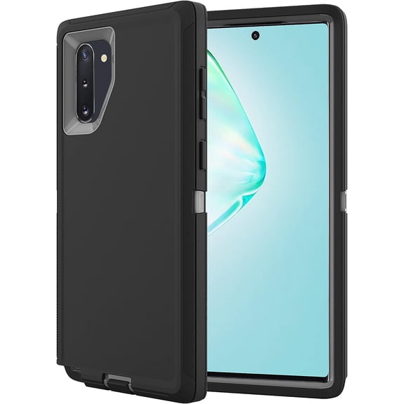for Samsung Galaxy Note 10 Plus Case,Shockproof Dropproof Galaxy Note 10 Plus Case,Heavy Duty Protective for Samsung Note 10 Plus Case 6.8 Inch(Black/Gray)