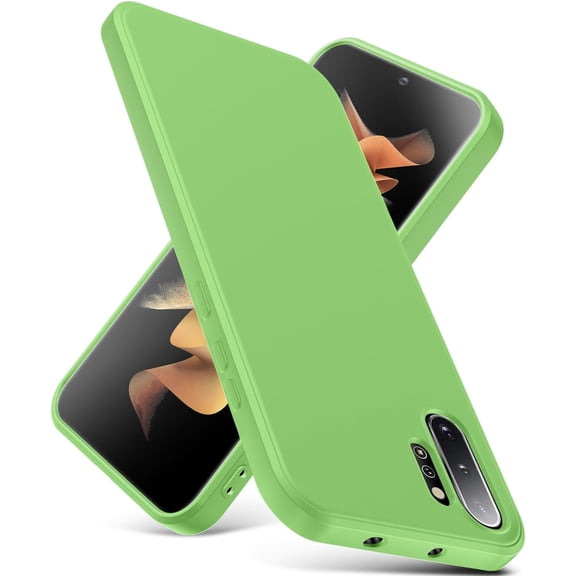 for Samsung Galaxy Note 10 Plus Case, Thin Liquid Silicone Case,Shockproof,Slim Thin Phone Case for Galaxy Note 10 Plus,Full Body Screen Camera Protective Cover-Mint Green 2-sam n10p-07